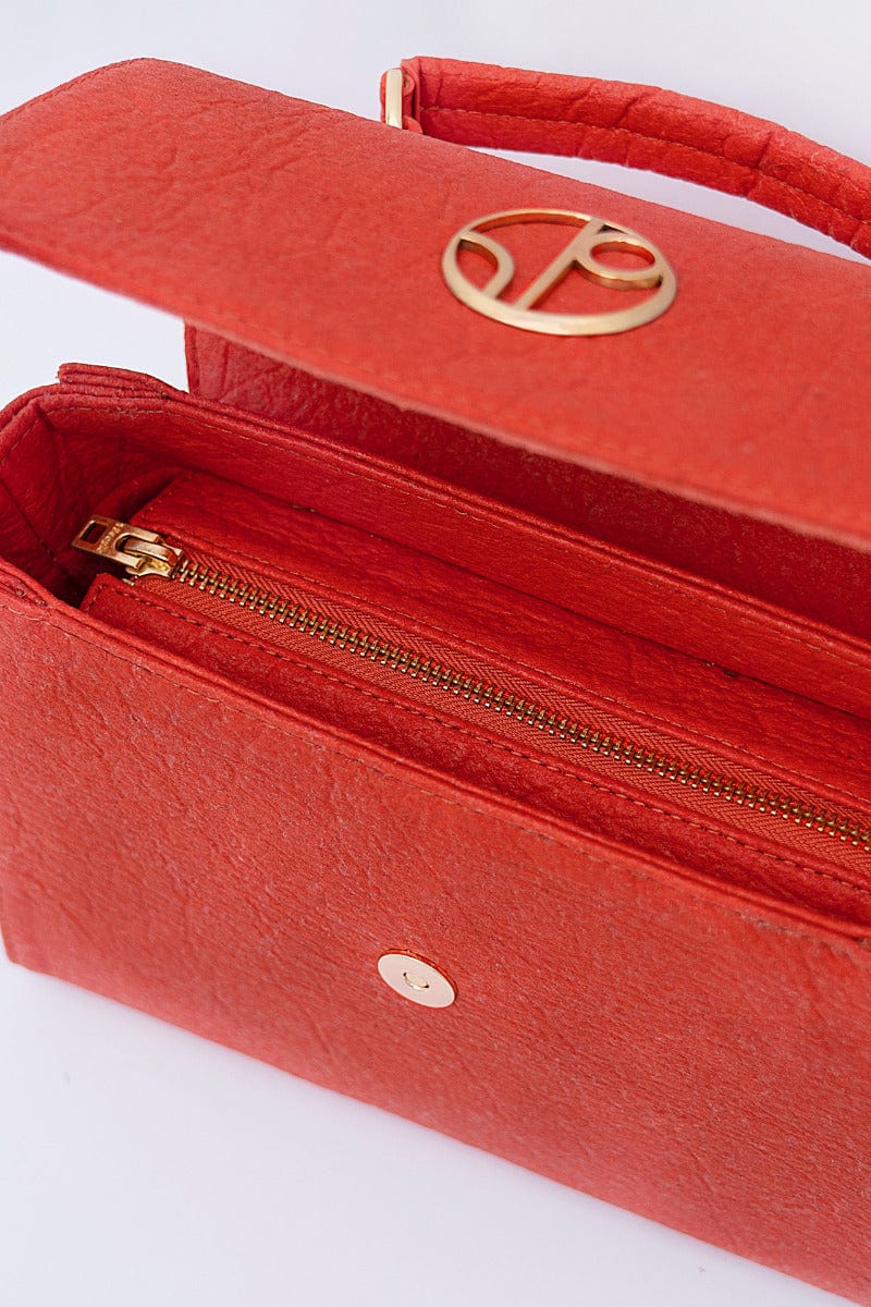 1 People London LHR - Piñatex® Saddle Bag - Cherry