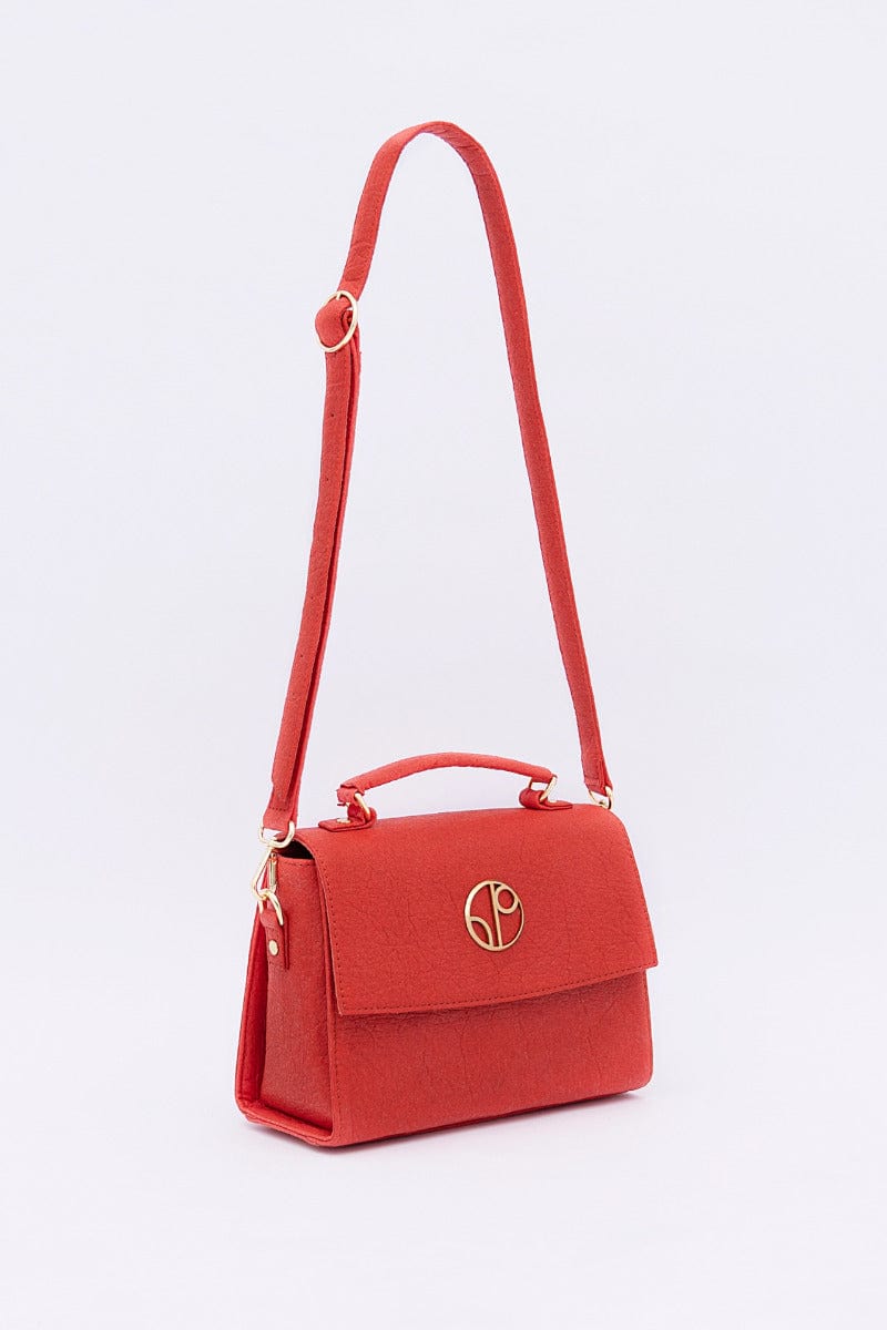 1 People London LHR - Piñatex® Saddle Bag - Cherry