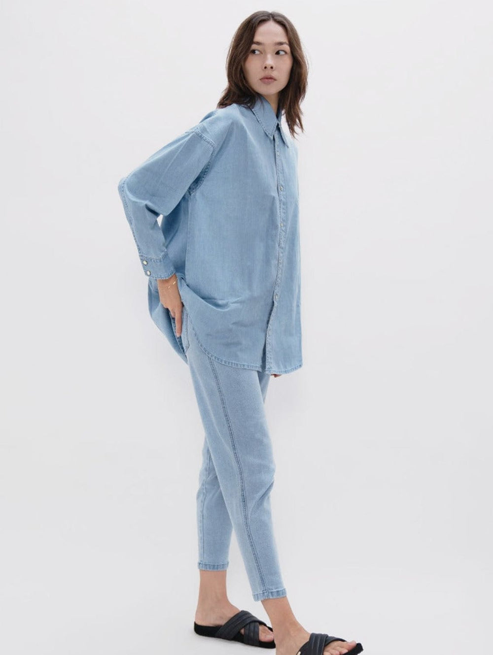 1 People - Louisiana Classic Upcycled Denim Shirt | Sky