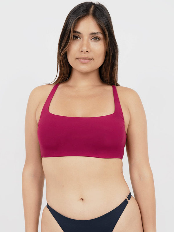 1 People Crete HER - Cross Back Bikini Top - Red Coral S