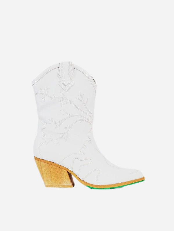 A Perfect Jane Sofie Vegan Apple Leather Western Boots | White White / UK3 / EU36 / US5