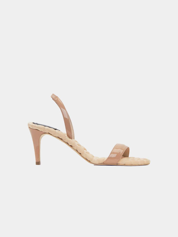 AERA Claudia Vegan Patent Leather High-Heeled Slingback Sandals | Nude UK7/ EU40.5 / US9.5