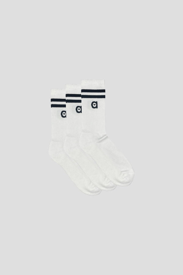 Altid Clothing 3 Pack Organic Cotton Blend Striped Socks | Black Black