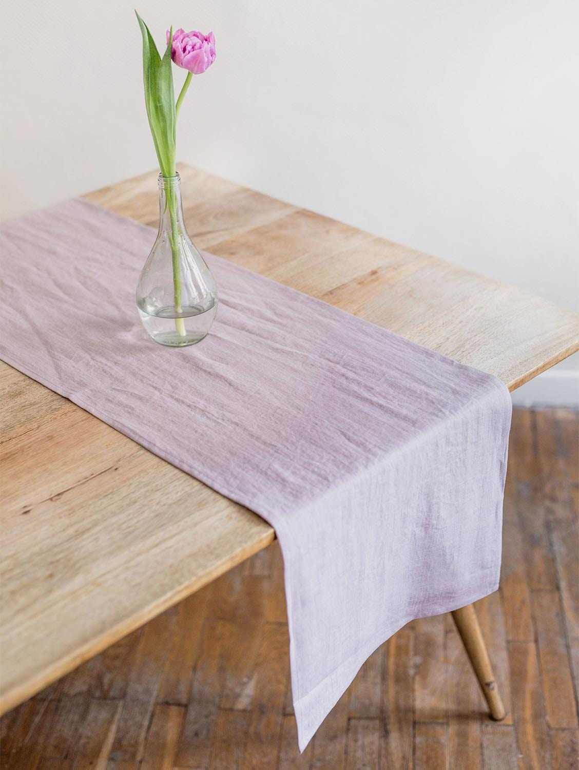 Linen Table Runner Dusty Rose Immaculate Vegan