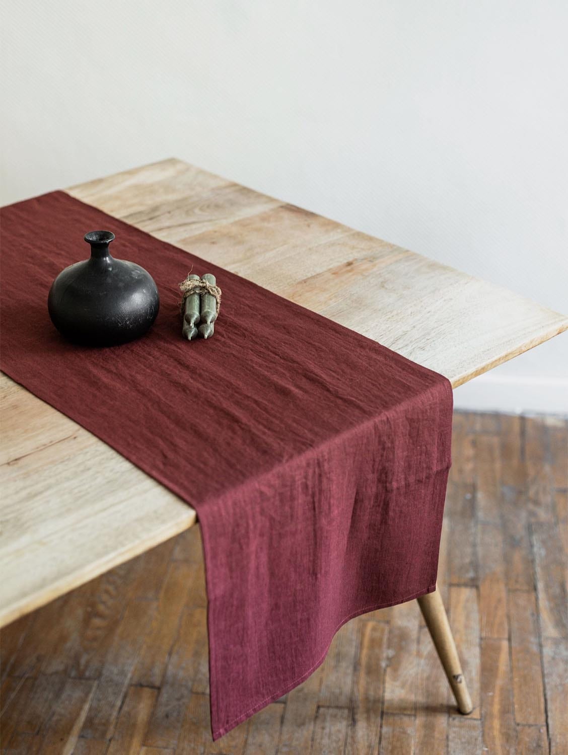 AmourLinen Linen table runner in Terracotta 40x150 cm / 16x59" / Terracotta
