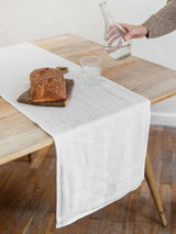 Immaculate Vegan - AmourLinen Linen table runner in White 50x280 cm / 20x110" / White