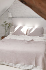 Immaculate Vegan - AmourLinen Linen waffle bed throw in Cream 53x81"/135x205cm / Cream