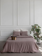 Immaculate Vegan - AmourLinen Linen bedding set in Rosy Brown AU King + Standart / Rosy Brown
