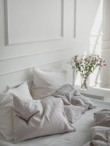 Immaculate Vegan - AmourLinen Linen pillowcase in Cream Big Deco / Cream
