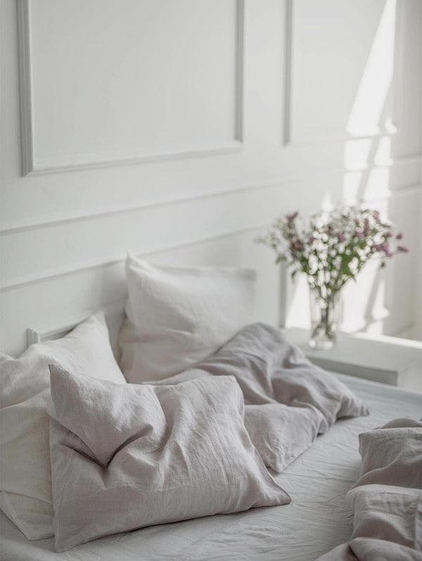 AmourLinen Linen pillowcase in Cream Big Deco / Cream