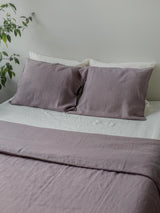 Immaculate Vegan - AmourLinen Linen pillowcase in Dusty Lavender Big Deco / Dusty Lavender