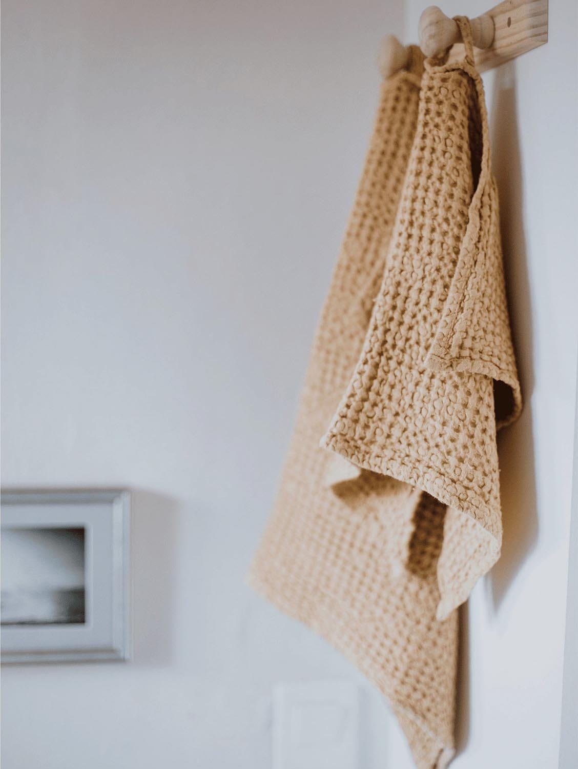 AmourLinen Linen waffle bath towel Charcoal / 39x55"/100x140cm