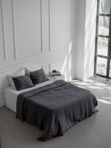 Immaculate Vegan - AmourLinen Linen bedding set in Charcoal EUKing/IKEA+Standart / Charcoal
