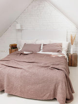 Immaculate Vegan - AmourLinen Linen waffle blanket in Rosy Brown King 260x220 / Rosy Brown