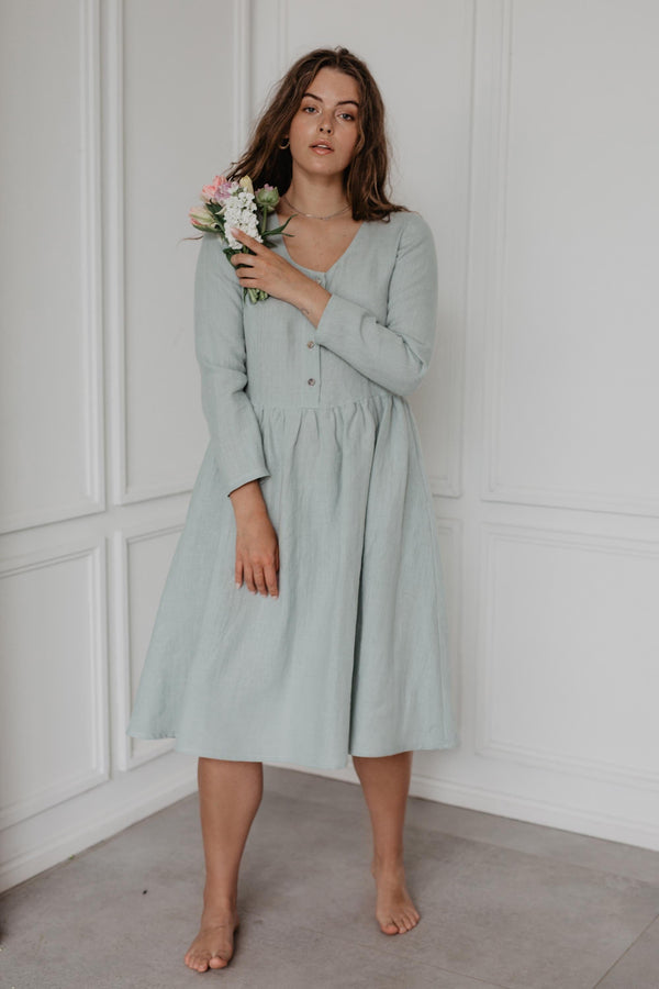 AmourLinen Lapland mid-length linen dress