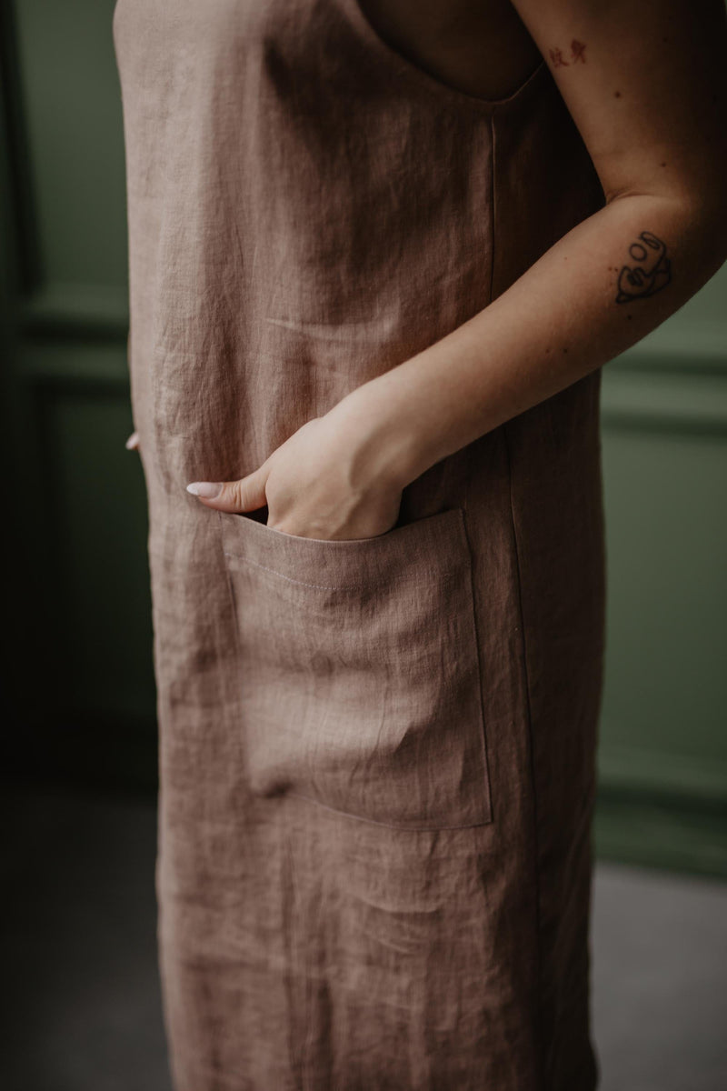 AmourLinen Linen apron dress JADE