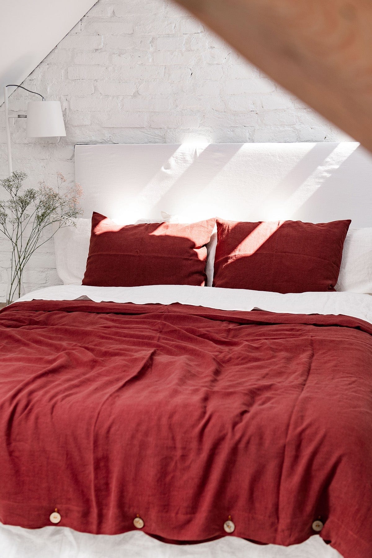 AmourLinen Linen bedding set in Terracotta