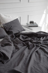 Immaculate Vegan - AmourLinen Linen duvet cover in Charcoal