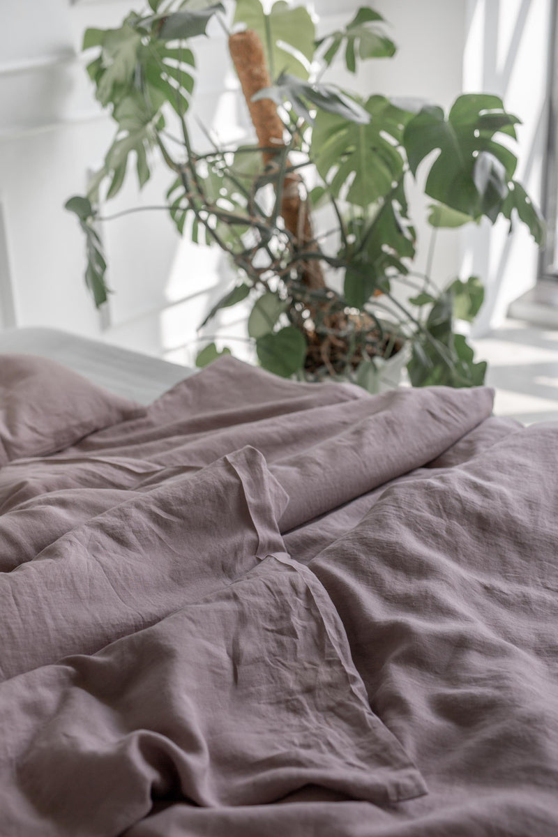 AmourLinen Linen duvet cover in Rosy Brown