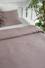 Immaculate Vegan - AmourLinen Linen duvet cover in Rosy Brown