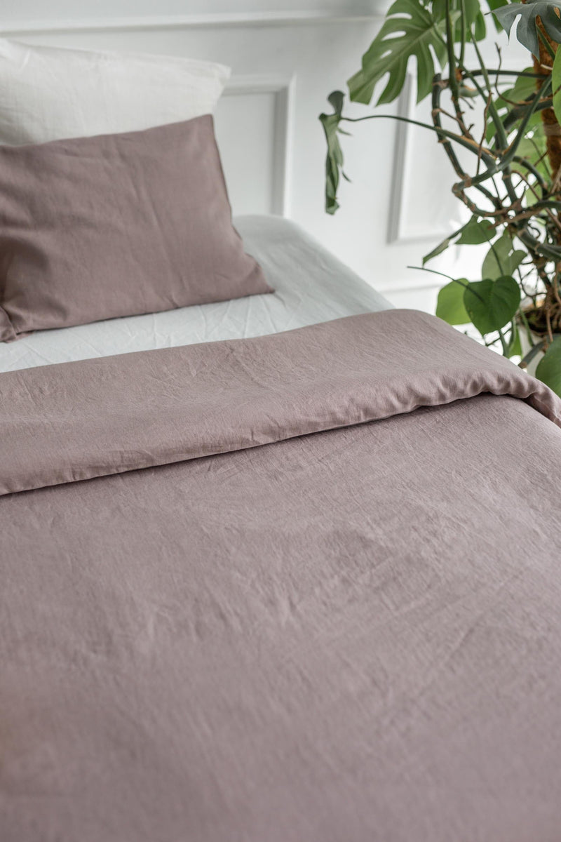 AmourLinen Linen duvet cover in Rosy Brown