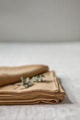 Immaculate Vegan - AmourLinen Linen flat sheet in Mustard
