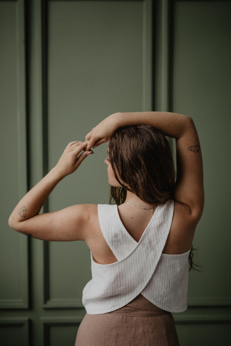 Jade Linen Apron Dress