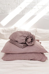 Immaculate Vegan - AmourLinen Linen sheets set in Rosy Brown