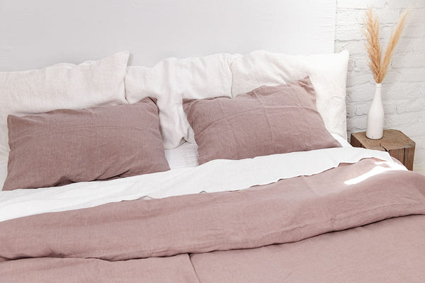 AmourLinen Linen sheets set in Rosy Brown