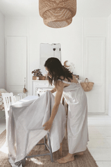Immaculate Vegan - AmourLinen Linen tablecloth in Cream