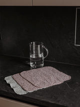 Immaculate Vegan - AmourLinen Linen waffle wash cloths (set of 3) Rosy Brown + Sage Green