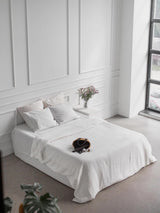 Immaculate Vegan - AmourLinen Linen duvet cover in White Single / White