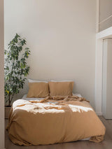 Immaculate Vegan - AmourLinen Linen bedding set in Mustard US Cal.King + Queen / Mustard