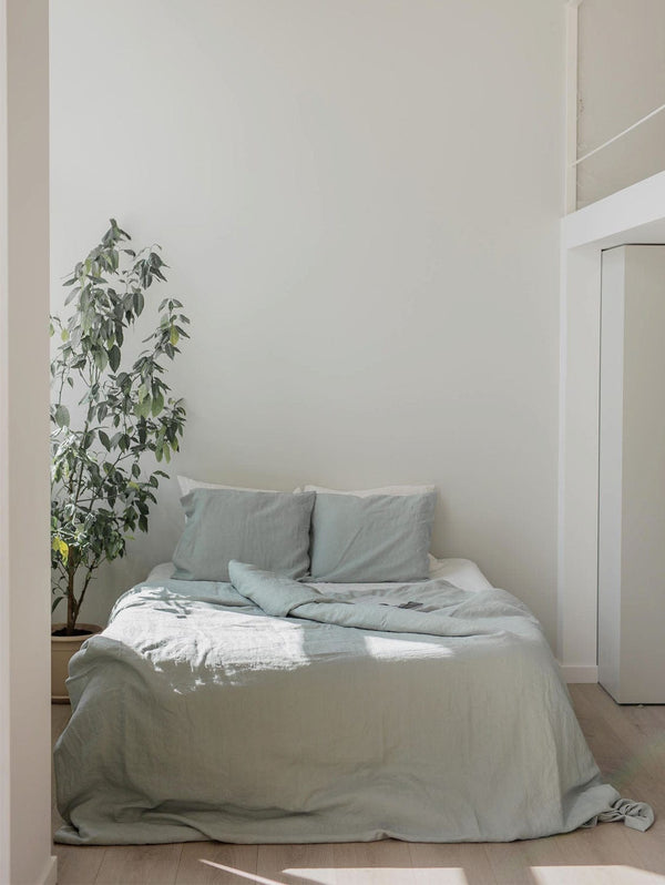 AmourLinen Linen bedding set in Sage Green US Double + Standart / Sage Green