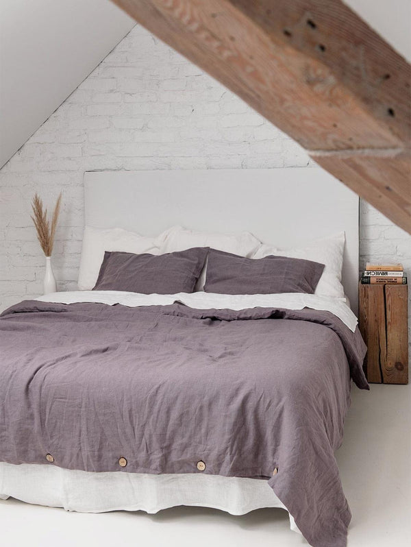 AmourLinen Linen sheets set in Dusty Lavender US Full / Double DEEP + Queen pillowcases / Dusty Lavender