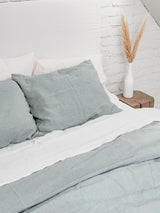 Immaculate Vegan - AmourLinen Linen sheets set in Sage Green US Full / Double + Queen pillowcases / Sage Green