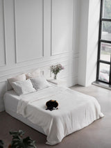 Immaculate Vegan - AmourLinen Linen bedding set in White US King + Queen / White