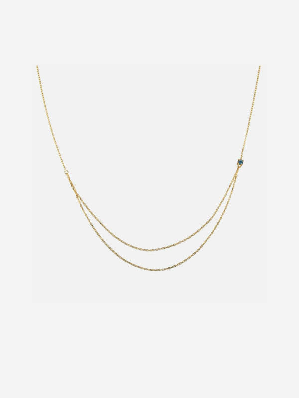 Ana Dyla Elodie Recycled 925 Sterling Silver London Topaz Necklace | Gold Vermeil
