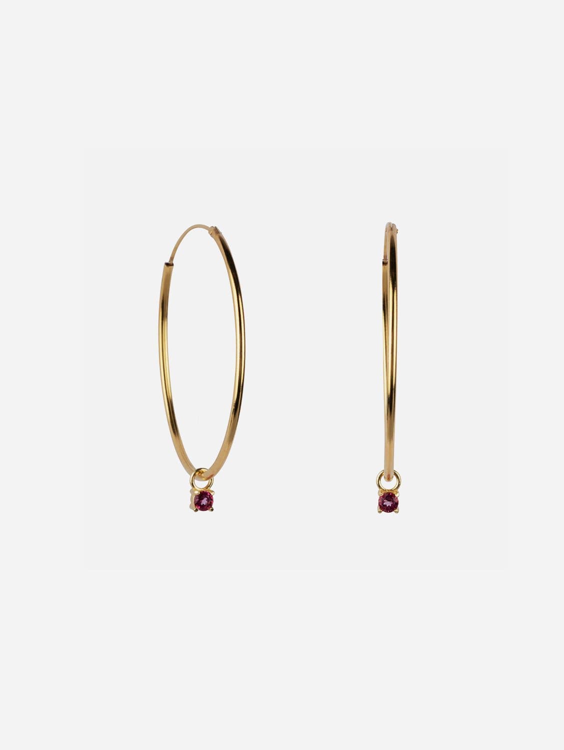 Ana Dyla Irem Recycled 925 Sterling Silver Pink Topaz Hoop Earrings | Gold Vermeil