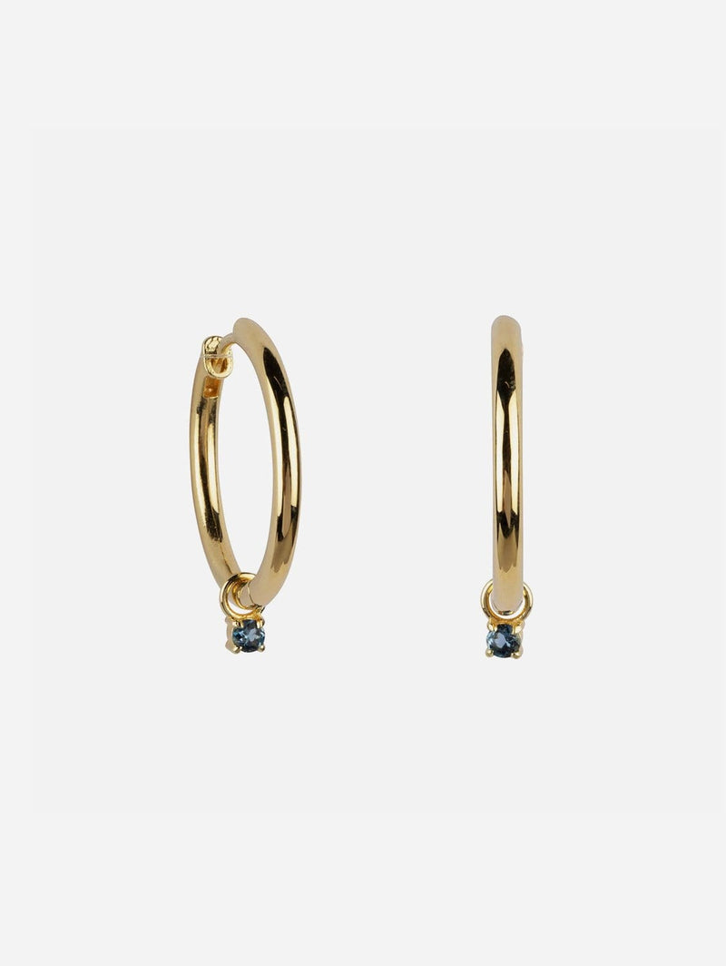 Ana Dyla Livia Recycled 925 Sterling Silver London Topaz Hoop Earrings | Gold Vermeil