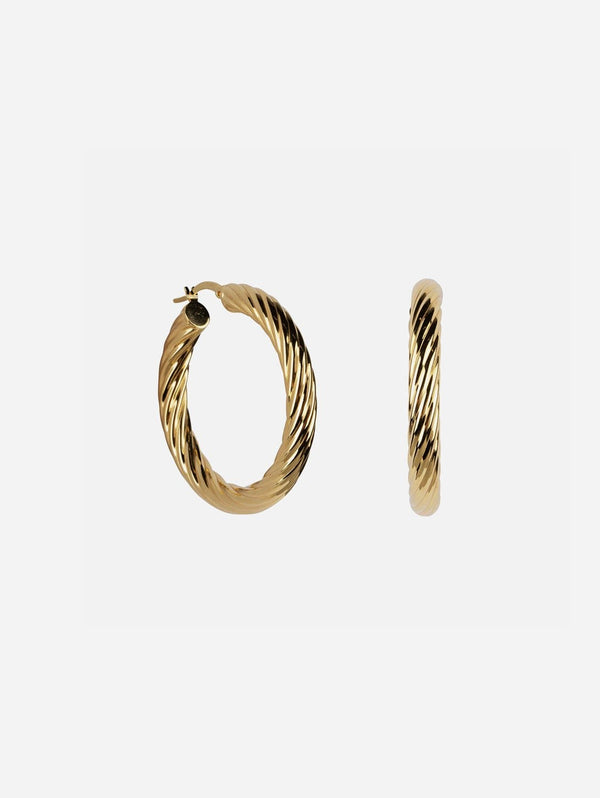Ana Dyla Luma Recycled 925 Sterling Silver Hoop Earrings | Gold Vermeil