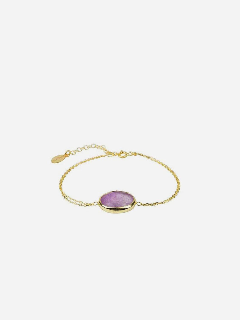 Ana Dyla Sophia Recycled 925 Sterling Silver Amethyst Bracelet | 18ct Gold Plated