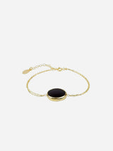 Immaculate Vegan - Ana Dyla Sophia Recycled 925 Sterling Silver Obsidian Bracelet | 18ct Gold Plating