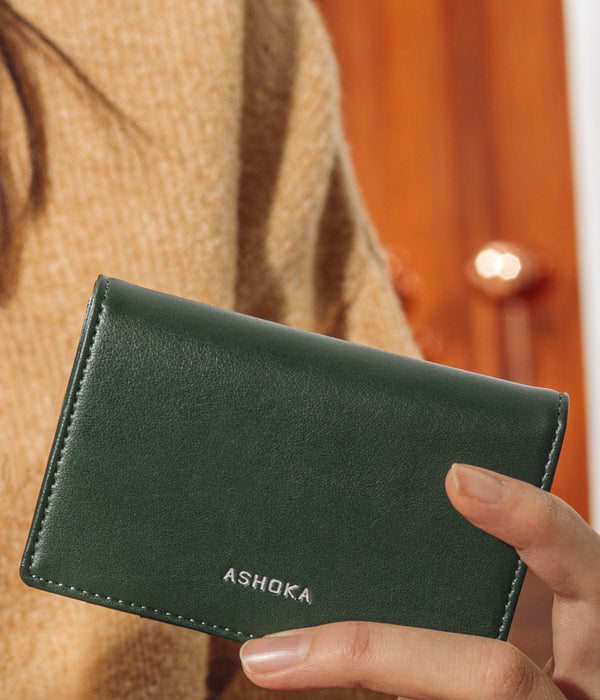 ASHOKA Paris Apple Leather Vegan Wallet | Green