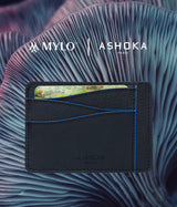 Immaculate Vegan - ASHOKA Paris Grand porte-cartes en champignon Mylo™️ bleu