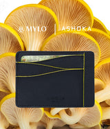 Immaculate Vegan - ASHOKA Paris Grand porte-cartes en champignon Mylo™️ jaune