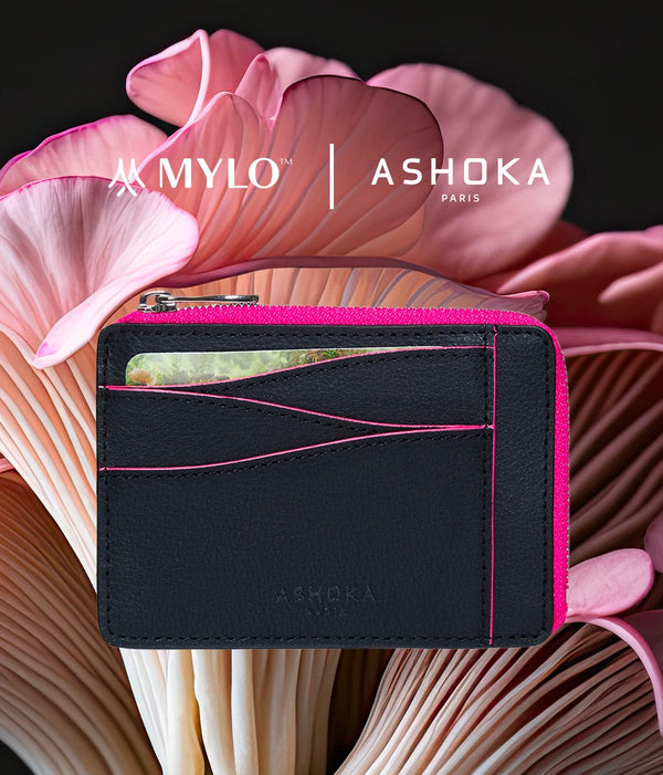 ASHOKA Paris Grand porte-cartes en champignon zippé Mylo™️ rose