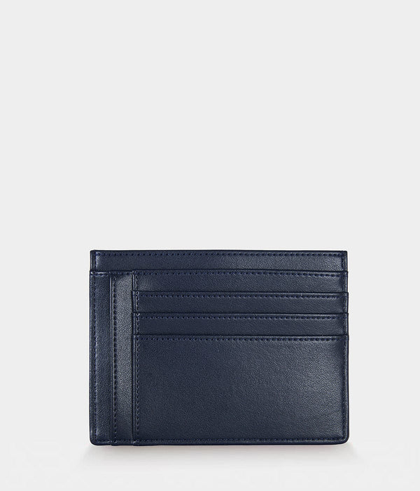 ASHOKA Paris Porte-cartes zippé Apple Skin bleu marine