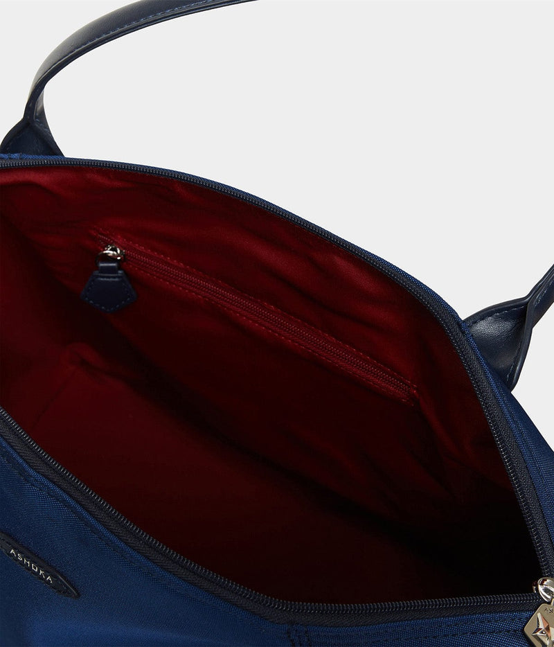 ASHOKA Paris Sac Journey Apple Skin et Nylon recyclé bleu marine