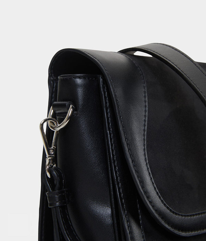 ASHOKA Paris Sac Marilyn Apple Skin & simili daim recyclé noir